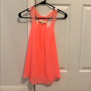 Neon pink, flowy tank top